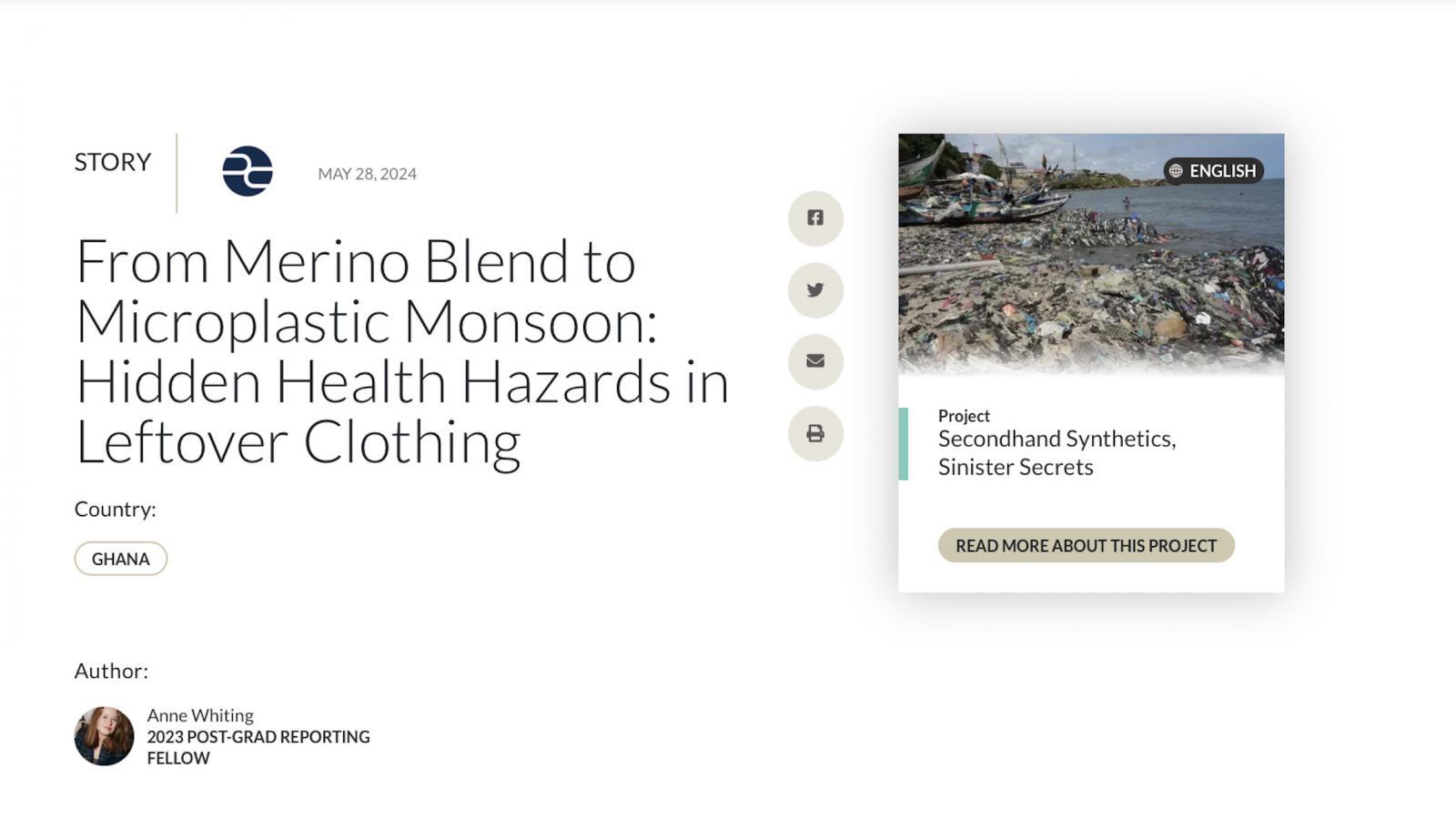 Pulitzer Center | From Merino Blend to Microplastic Monsoon: Hidden Health Hazards in Leftover Clothing