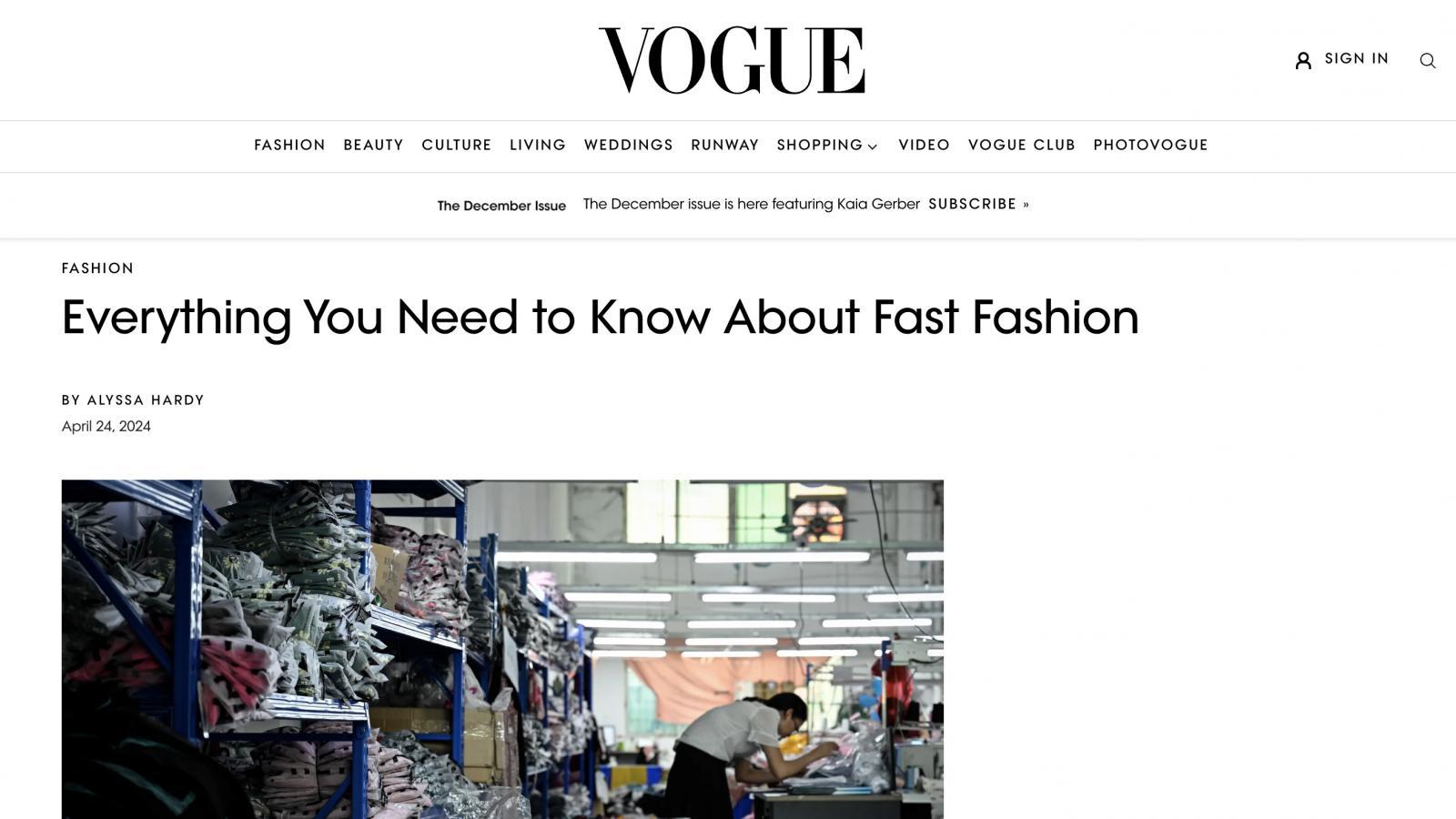 Vogue | Everything You Need To Know About Fast Fashion