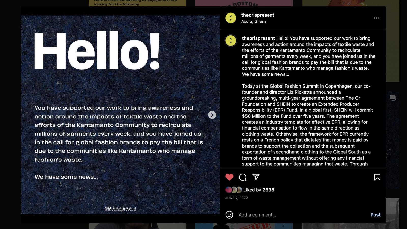 The Or Foundation Announces an EPR Fund Agreement with SHEIN at the Global Fashion Summit
